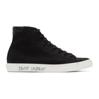 Saint Laurent Black Malibu Mid-Top Sneakers