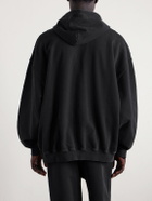 VETEMENTS - Logo-Embroidered Cotton-Jersey Zip-Up Hoodie - Black