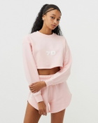 7 Days Active  Monday Cropped Crewneck Pink Sweatshirts