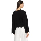 3.1 Phillip Lim Black Wool and Cashmere Scalloped Sweater