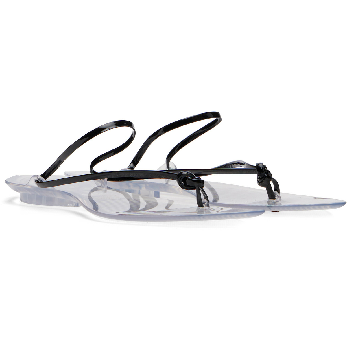 ALAÏA Black Invisible Thong Sandals