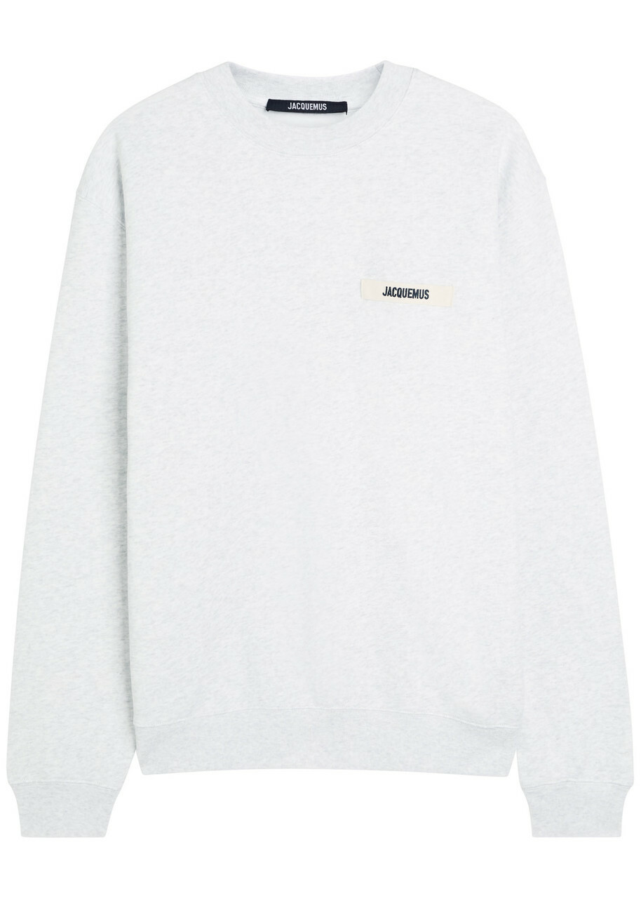 Jacquemus Le Sweatshirt Grosgrain Cotton Sweatshirt Grey
