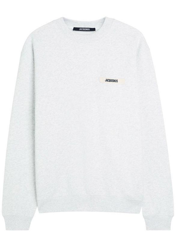 Photo: Jacquemus Le Sweatshirt Grosgrain Cotton Sweatshirt Grey