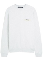 Jacquemus Le Sweatshirt Grosgrain Cotton Sweatshirt Grey