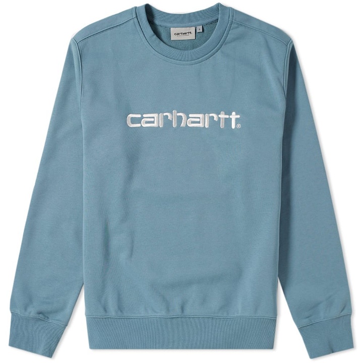 Photo: Carhartt Embroidered Logo Crew Sweat Blue