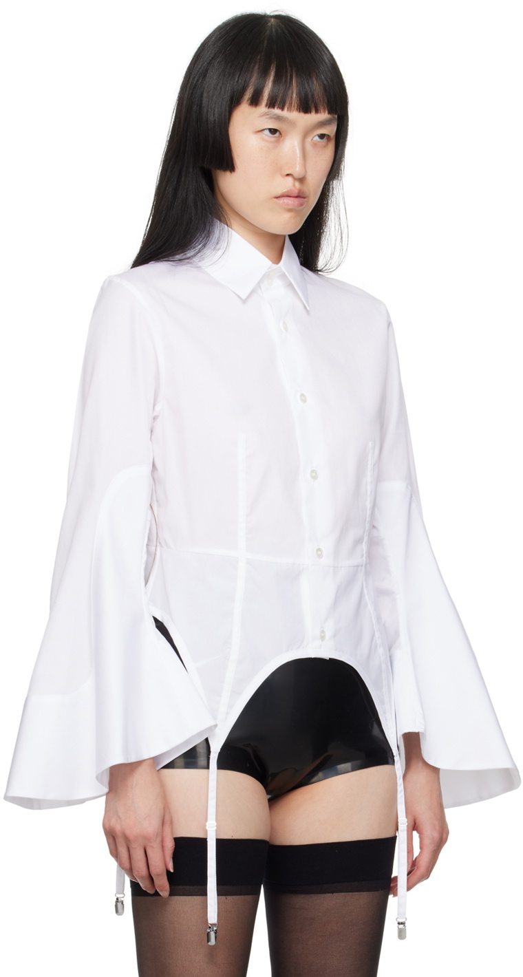 Noir Kei Ninomiya White Flared Cuff Shirt Noir Kei Ninomiya