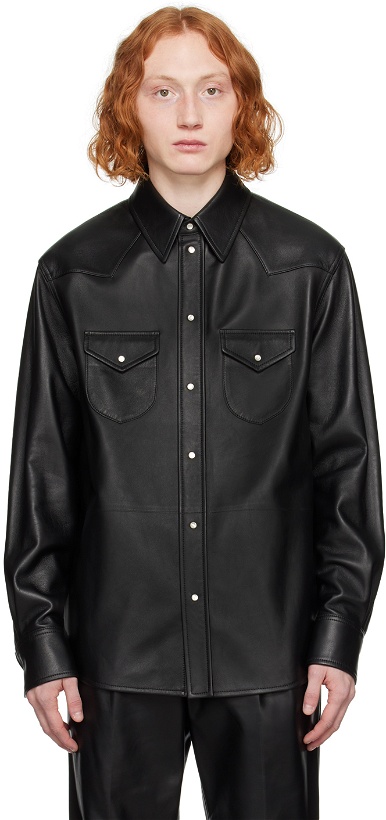 Photo: Bally Black Droptail Leather Shirt