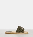Gucci GG embellished raffia slides