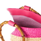 MC2 Saint Barth Raffia Multicolor Bucket Bag With Bamboo Handles