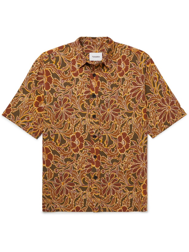 Photo: NANUSHKA - Alain Printed Linen-Blend Shirt - Brown