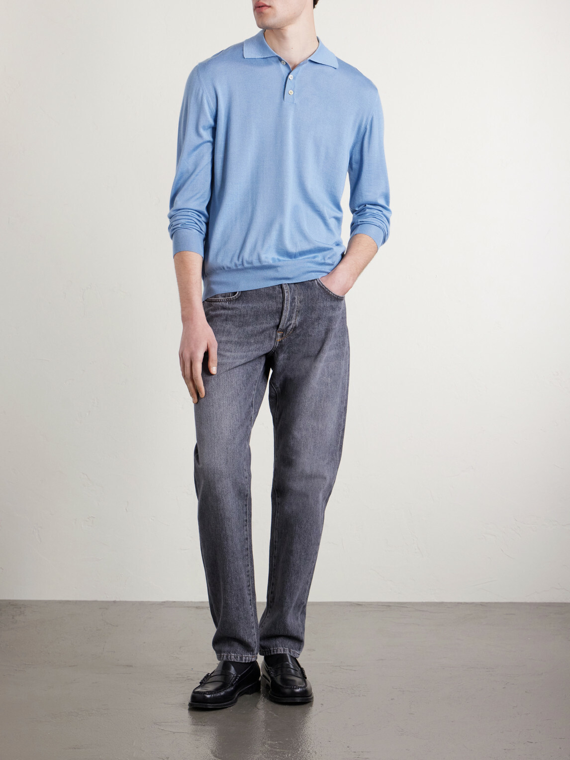 Slowear - Slim-Fit Cashmere and Silk-Blend Polo Shirt - Blue