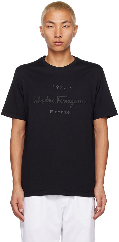 Photo: Ferragamo Black 1927 Signature T-Shirt
