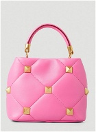 Top Handle Roman Stud Mini Handbag in Pink