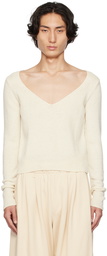 Dries Van Noten Off-White V-Neck Sweater