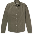 Boglioli - Slim-Fit Button-Down Collar Cotton-Corduroy Shirt - Men - Army green