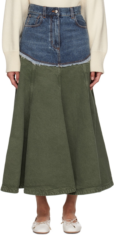 Photo: Chloé Blue & Green Flared Maxi Skirt