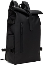 RAINS Black Rolltop Contrast Large Backpack