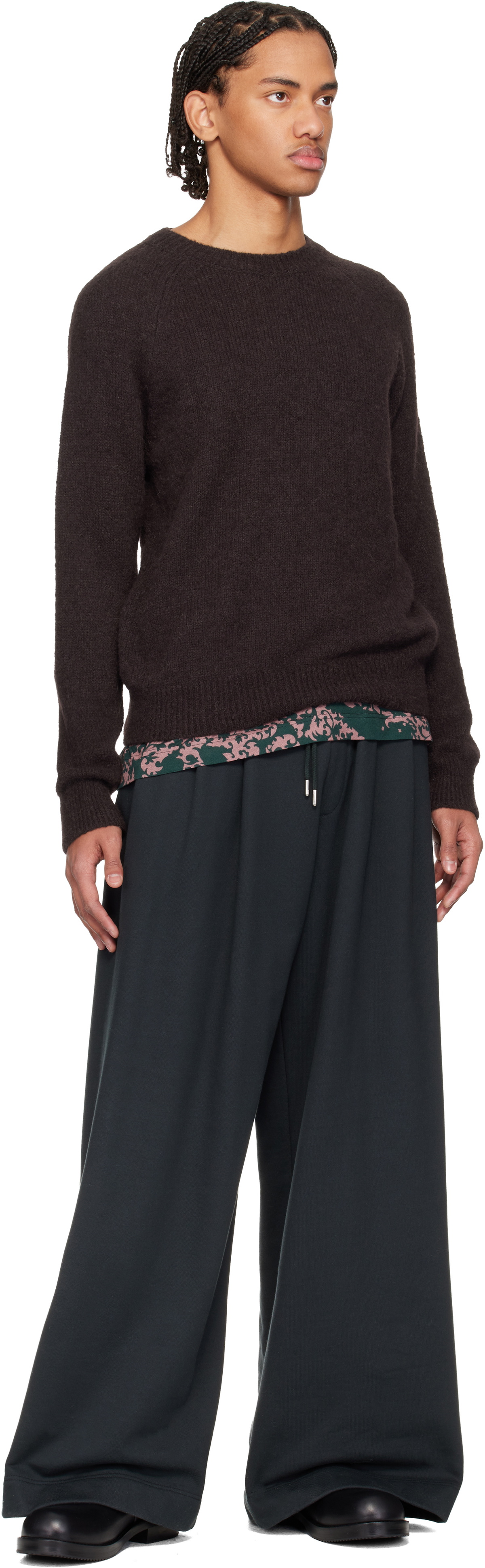 Dries Van Noten Black Pleated Sweatpants