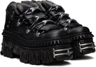 VETEMENTS Black New Rock Edition Fire Platform Sneakers
