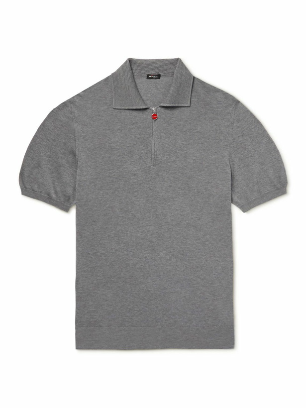 Photo: Kiton - Cotton Half-Zip Polo Shirt - Gray