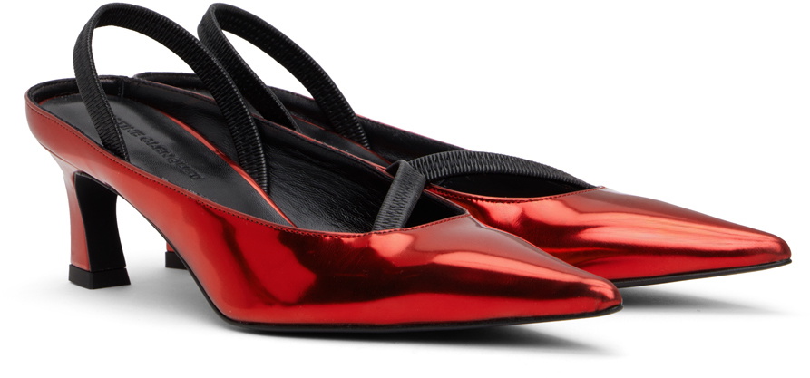 Justine Clenquet Red Sofia Slingback Heels