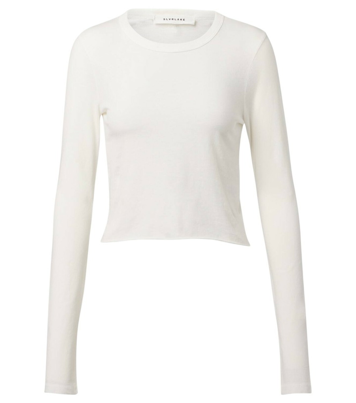 Photo: Slvrlake Cropped cotton jersey T-shirt
