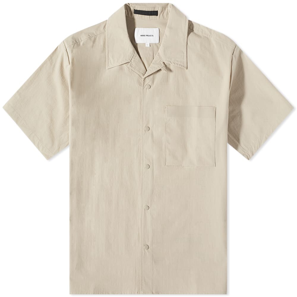 Norse Projects Men's Carsten Travel Light Short Sleeve Shirt in Light ...