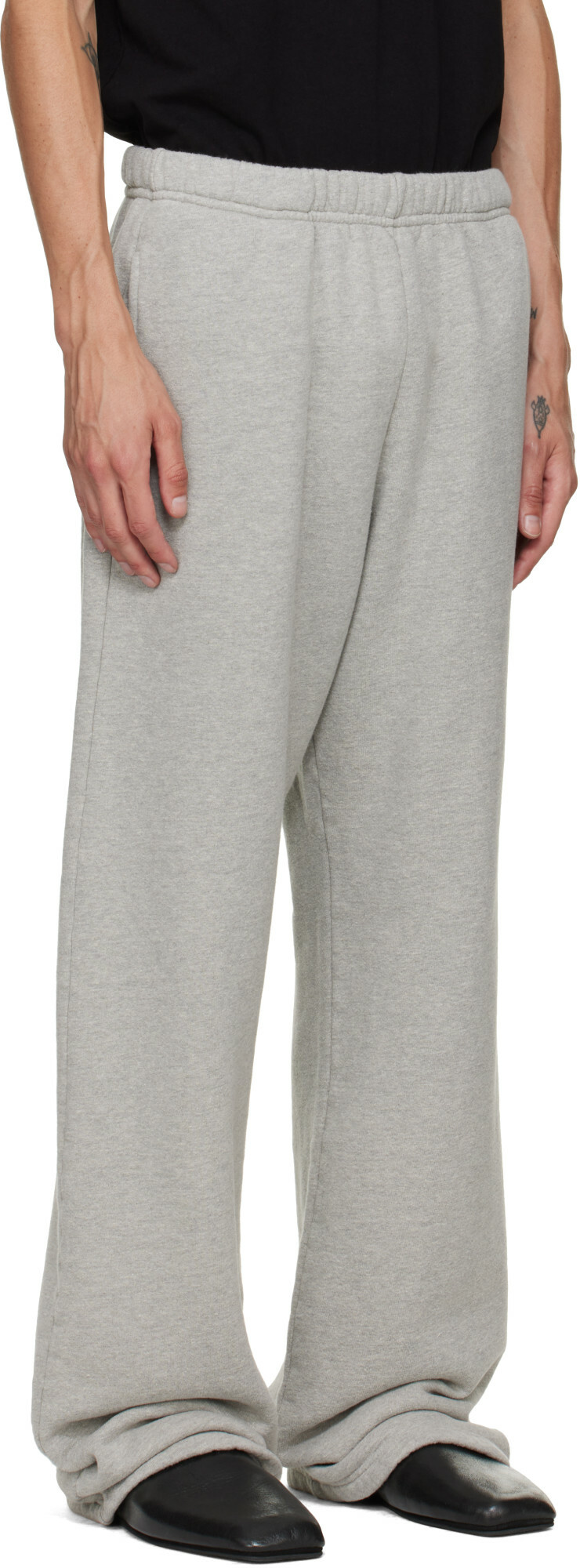 Les Tien Gray Heavyweight Puddle Sweatpants
