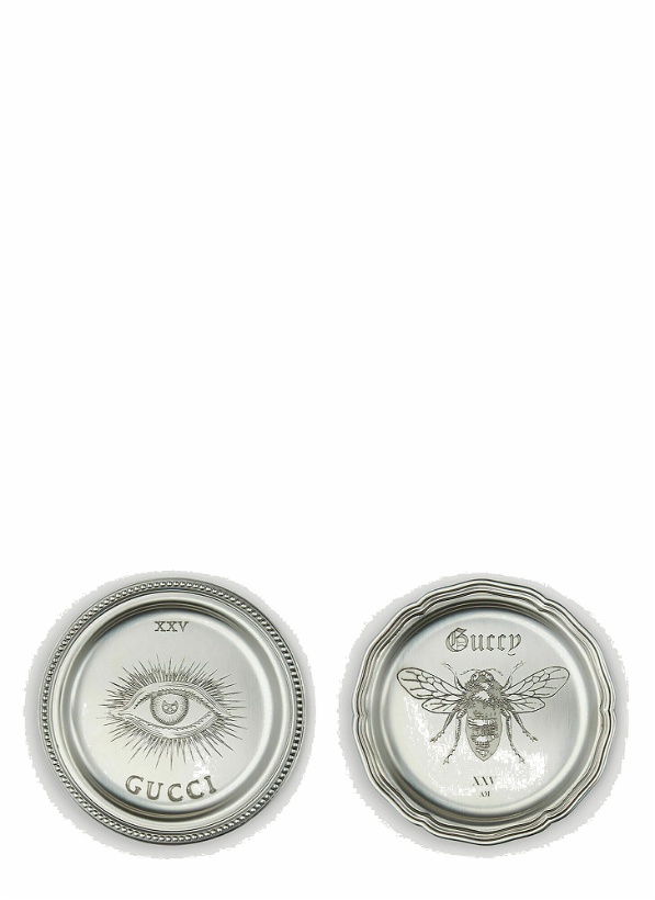 Photo: Set of Two Bee Coasters in Silver