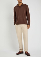 Paige Hammond Brushed Jersey Polo Shirt Dark Brown