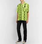 Off-White - Camp-Collar Printed Voile Shirt - Yellow