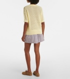 Varley Darina seersucker striped cotton shorts