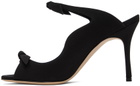 Manolo Blahnik Black Fiocchetti Mules