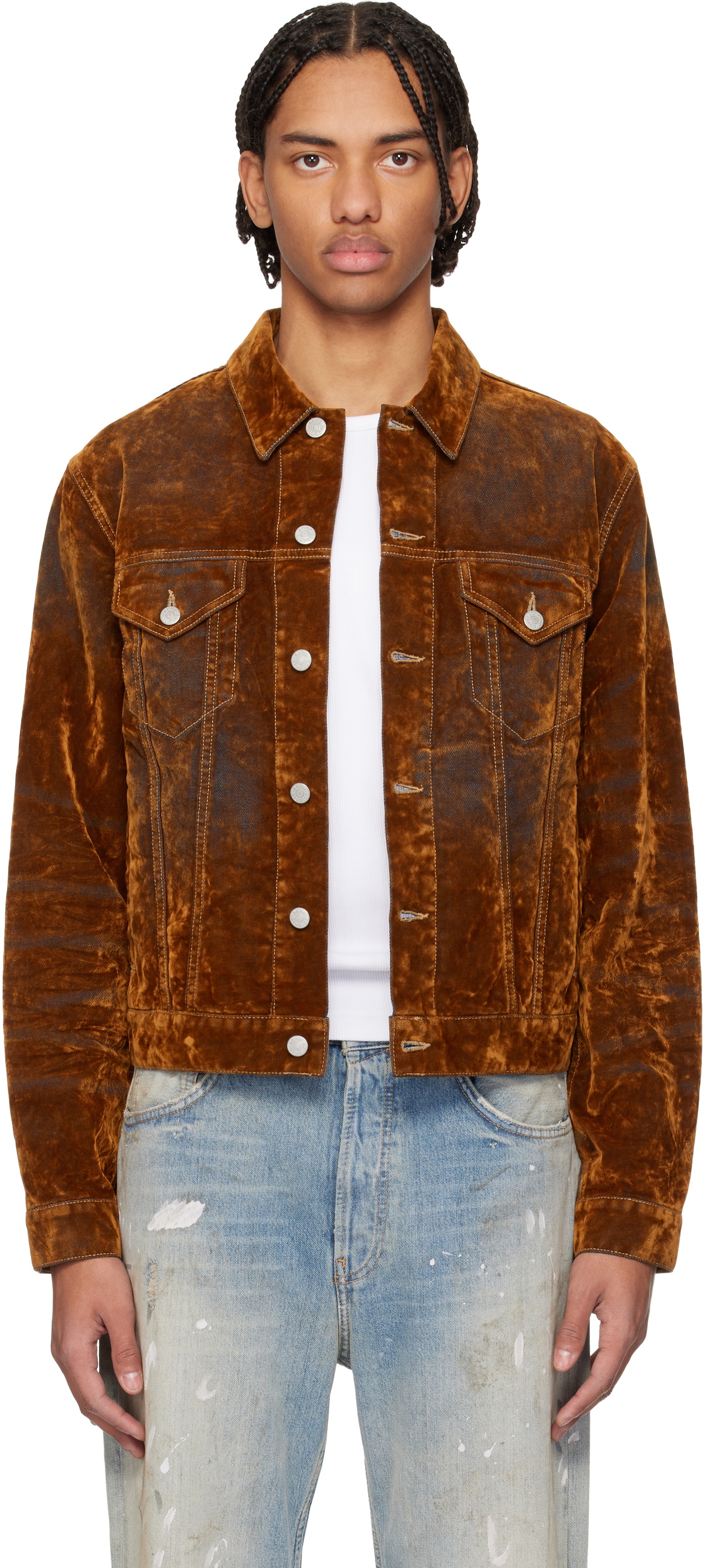 Acne Studios Grey Magma Check Coat Acne Studios