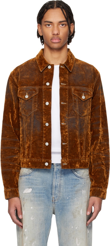 Photo: Acne Studios Brown Flocked Denim Jacket