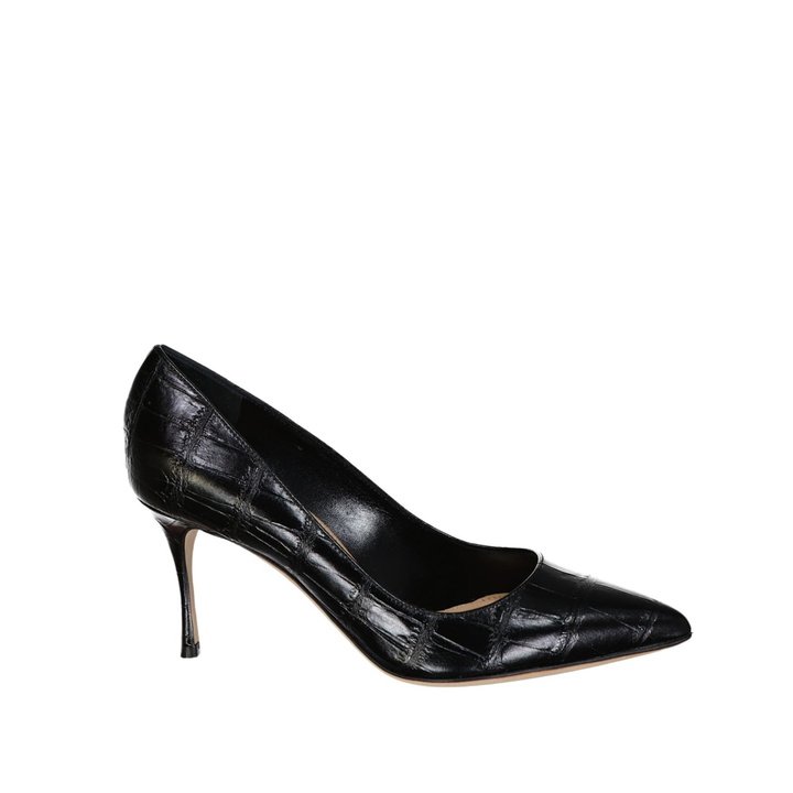 Photo: Sergio Rossi Godiva 075 Croc-effect Leather Pumps