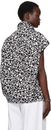 Marni Black & White Pop Fields Sleeveless Cocoon Shirt