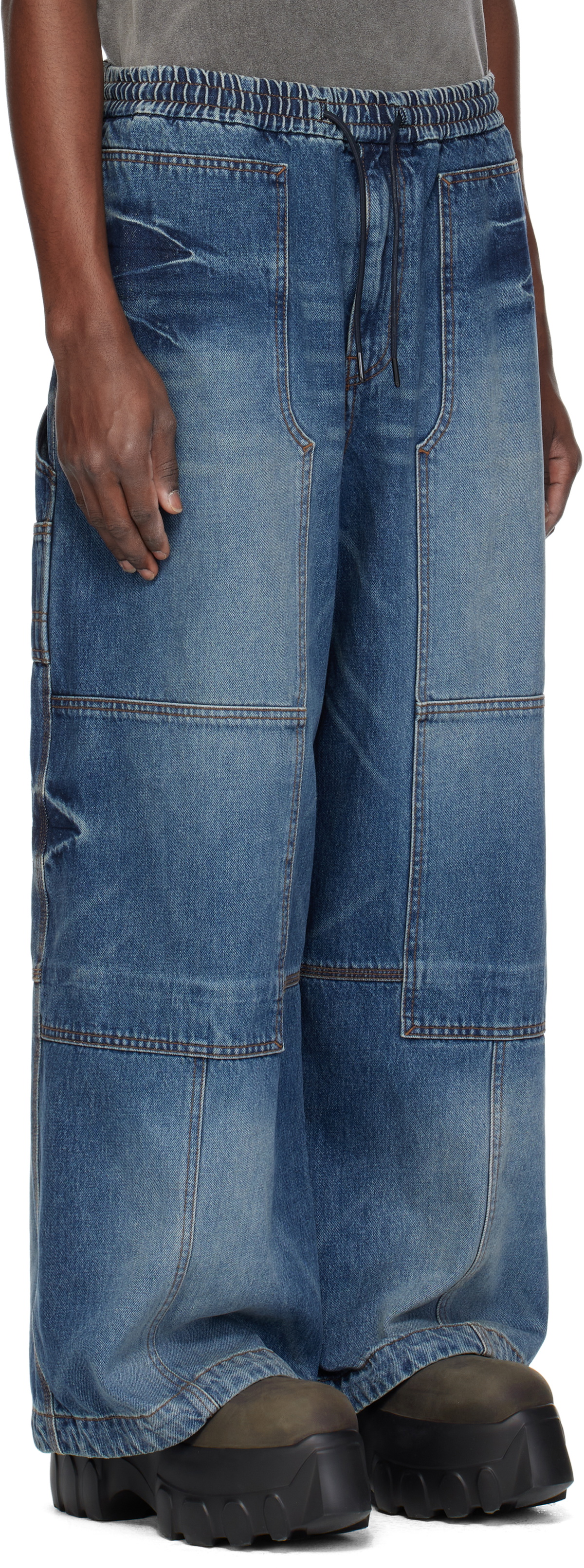 Juun.J Blue Wide Jeans