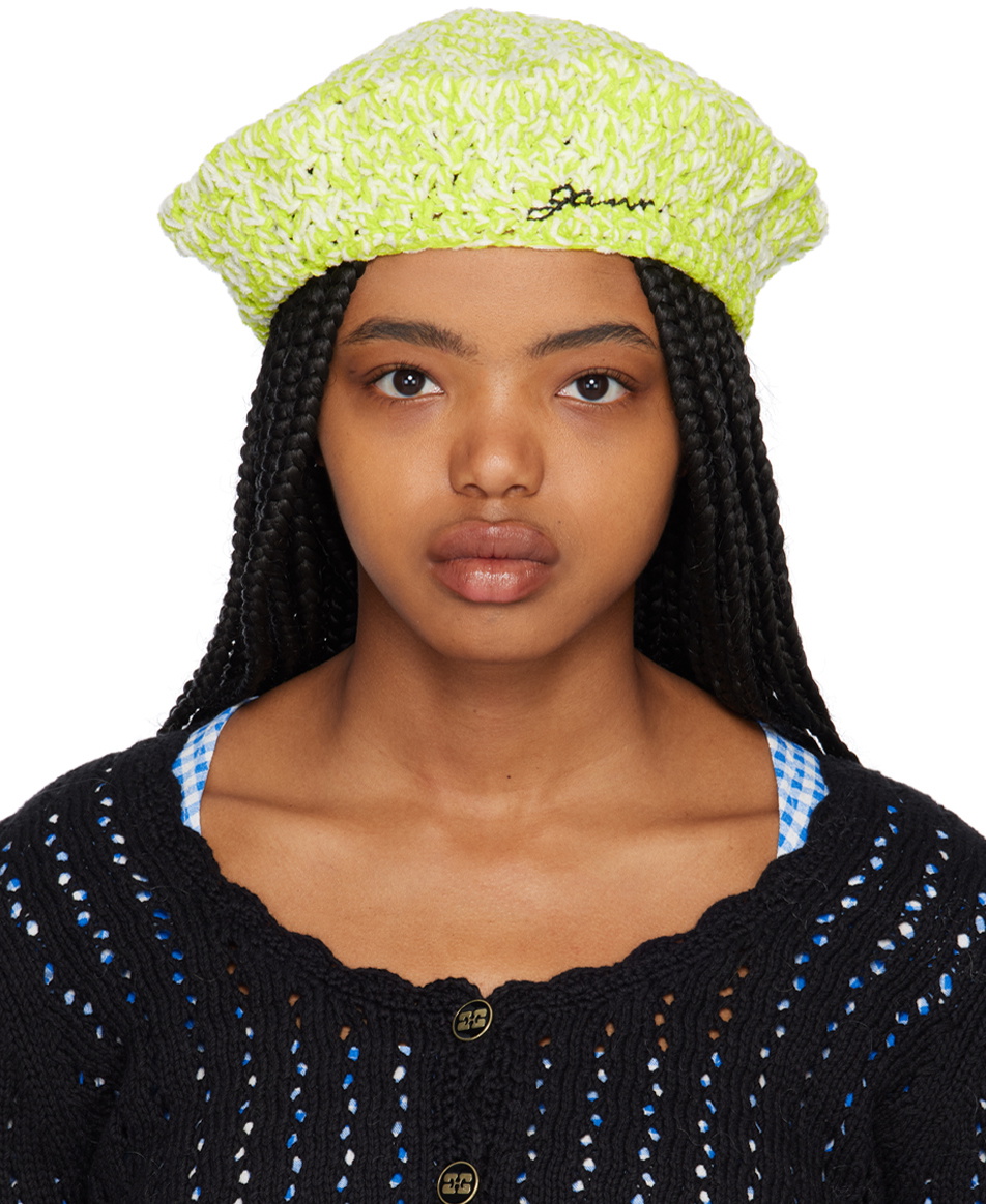 Ganni, crochet beret Crocheted wool-blend beret in multicoloured - Ganni | Mytheresa main image 3