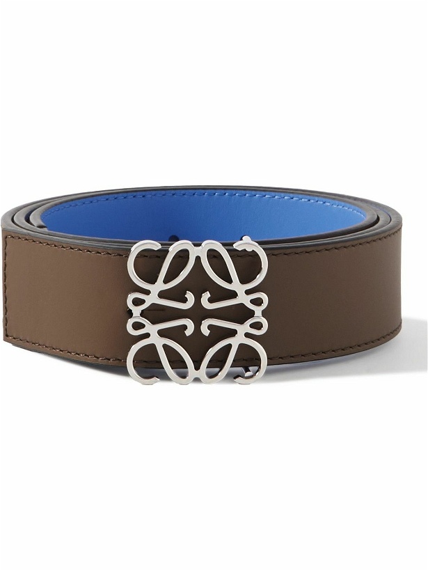Photo: Loewe - 3.5cm Anagram Reversible Leather Belt - Blue