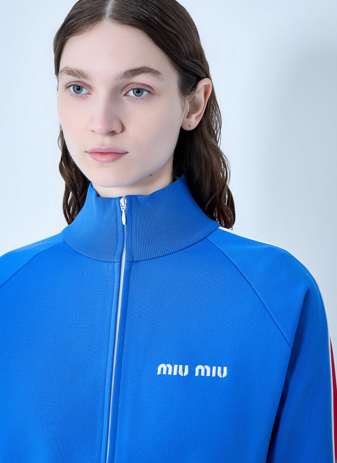 Miu Miu Technical Yarn Zipper Sweatshirt
