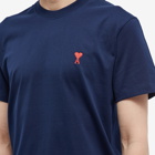 AMI Men's Tonal Small A Heart T-Shirt in Nautic Blue