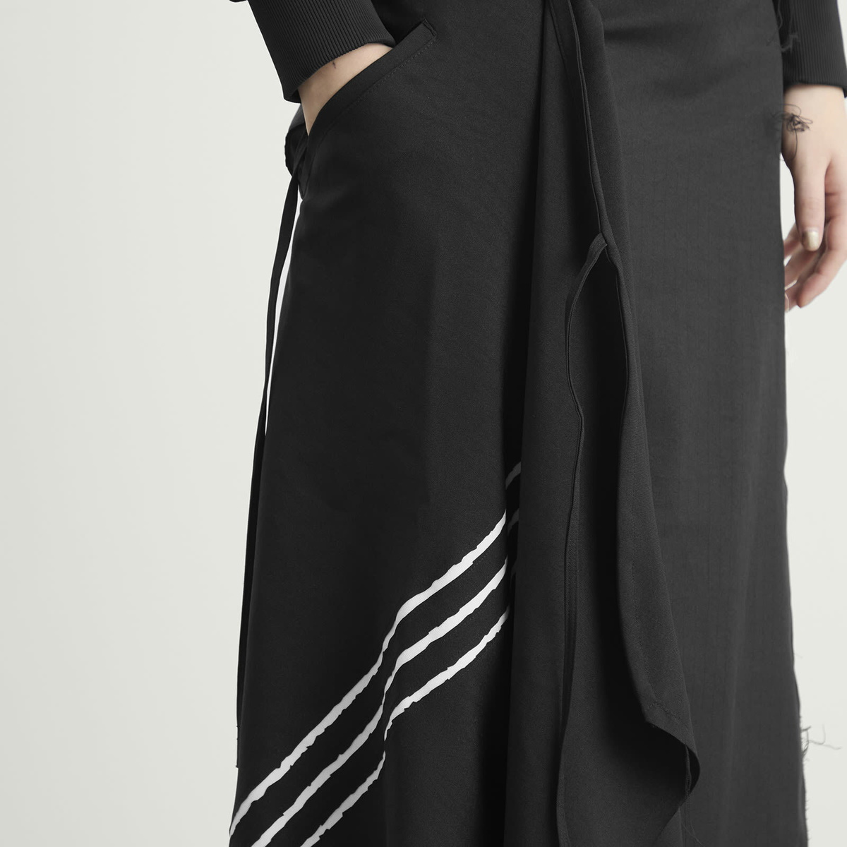 Y-3 Women's 3-Stripe Midi Skirt in Black