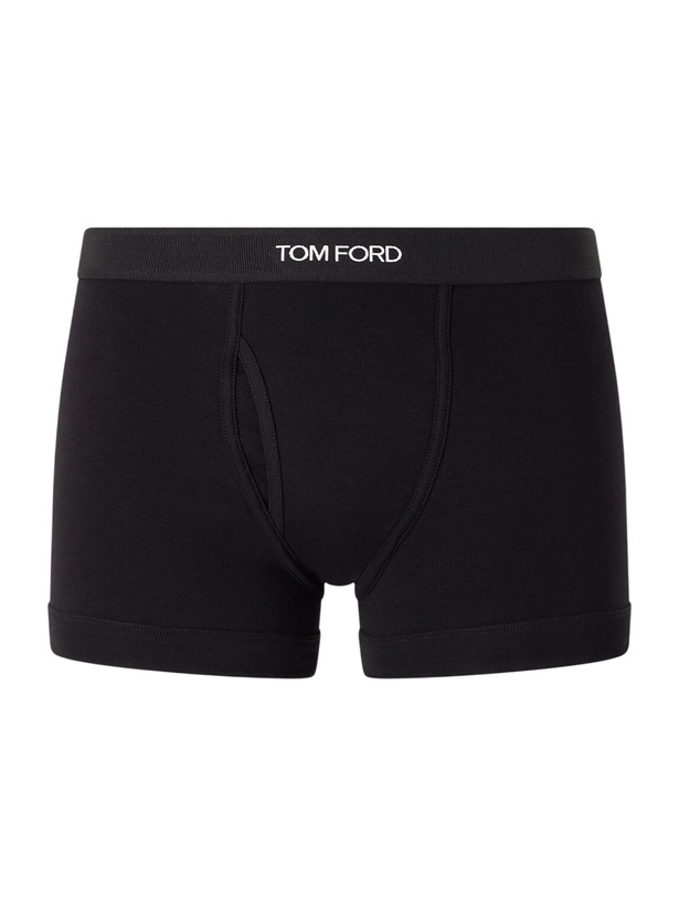 Photo: TOM FORD - Stretch Cotton-Blend Jersey Boxer Briefs - Black