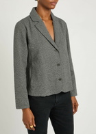 Eileen Fisher Notch Textured Cotton-blend Jacket Grey
