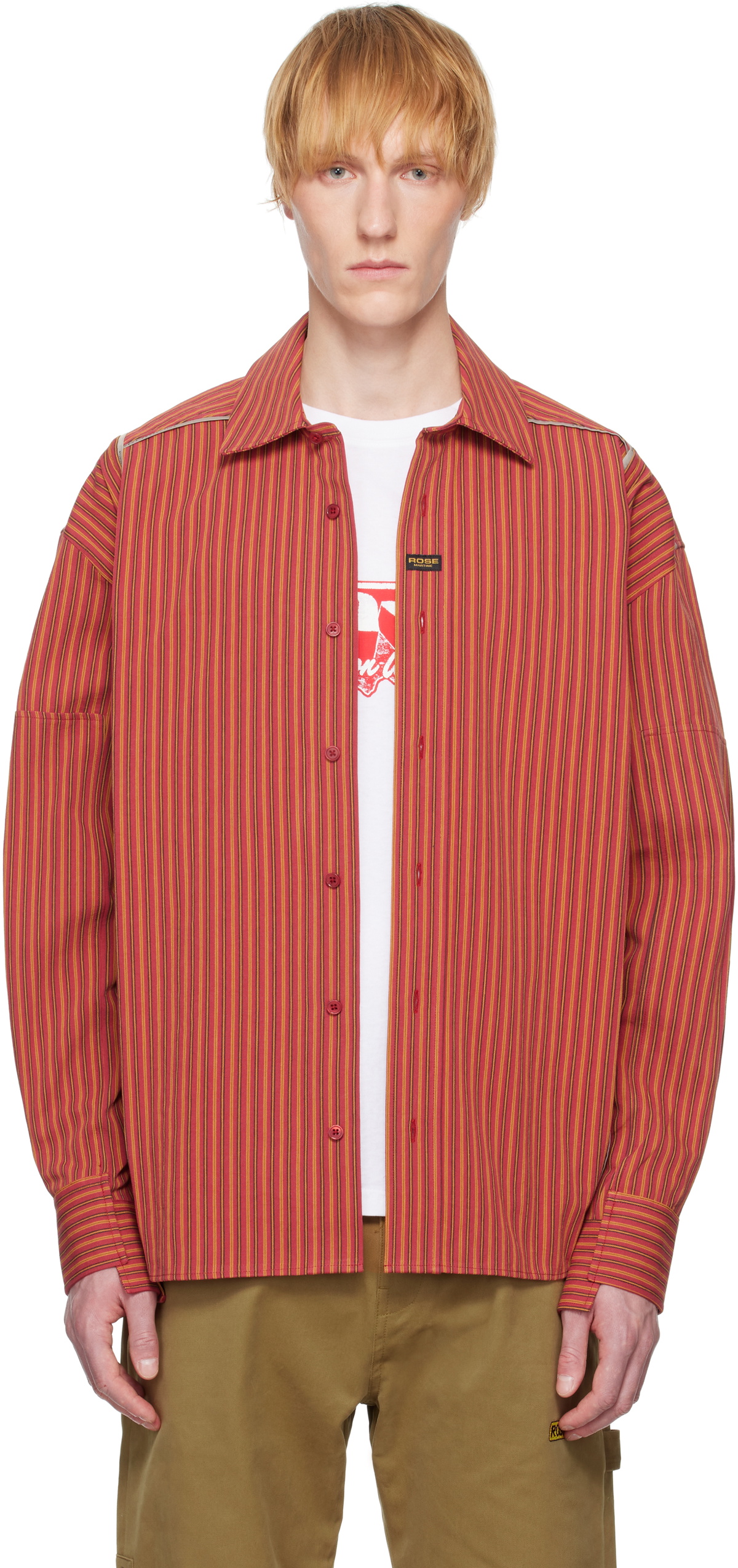Martine Rose Red & Yellow Cut Overshirt