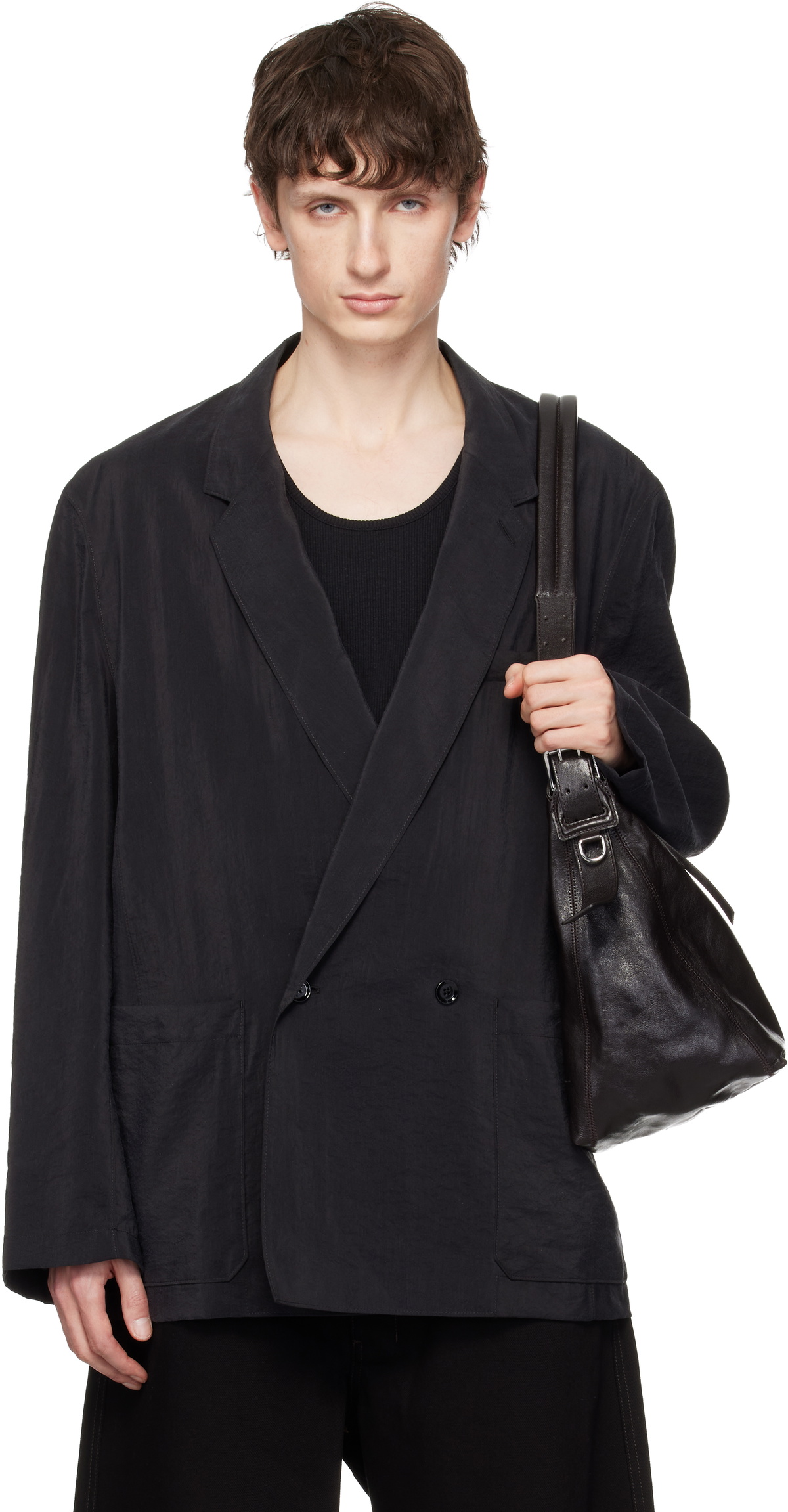 LEMAIRE Black Crombie Jacket Lemaire