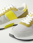 TOM FORD - Jagga Leather-Trimmed Suede and Mesh Sneakers - Gray