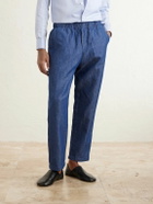 Barena - Tapered Linen and Cotton-Blend Trousers - Blue