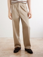 A.P.C. - Ricky Straight-Leg Pleated Organic Cotton Trousers - Neutrals